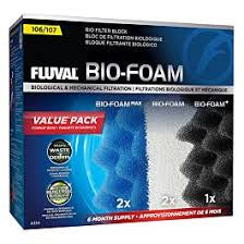 Fluval 107 Bio-Foam Value Pack Filter Media Fluval