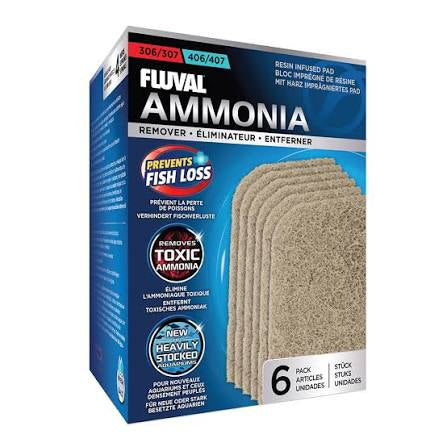 Fluval 306/406 and 307/407 Ammonia Remover - 6 pack Filter Media Fluval