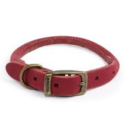 Ancol Round Leather Collar Ancol Size 3 Raspberry