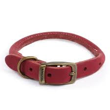 Ancol Round Leather Collar Ancol Size 3 Raspberry