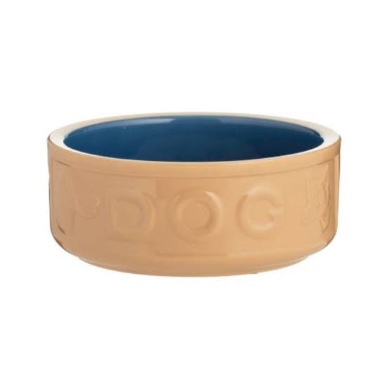 Ceramic dog bowl blue/cane 7” Pet Market