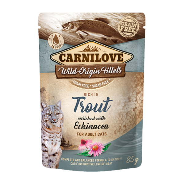 Carilove 85g Trout Wet Cat Food Pouches Cat - Food Carilove