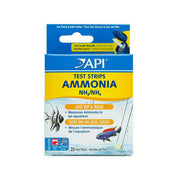 API Ammonia test strips by the Pet MARKET, 25-pack, showing the strips with color indicators for ammonia level testing.