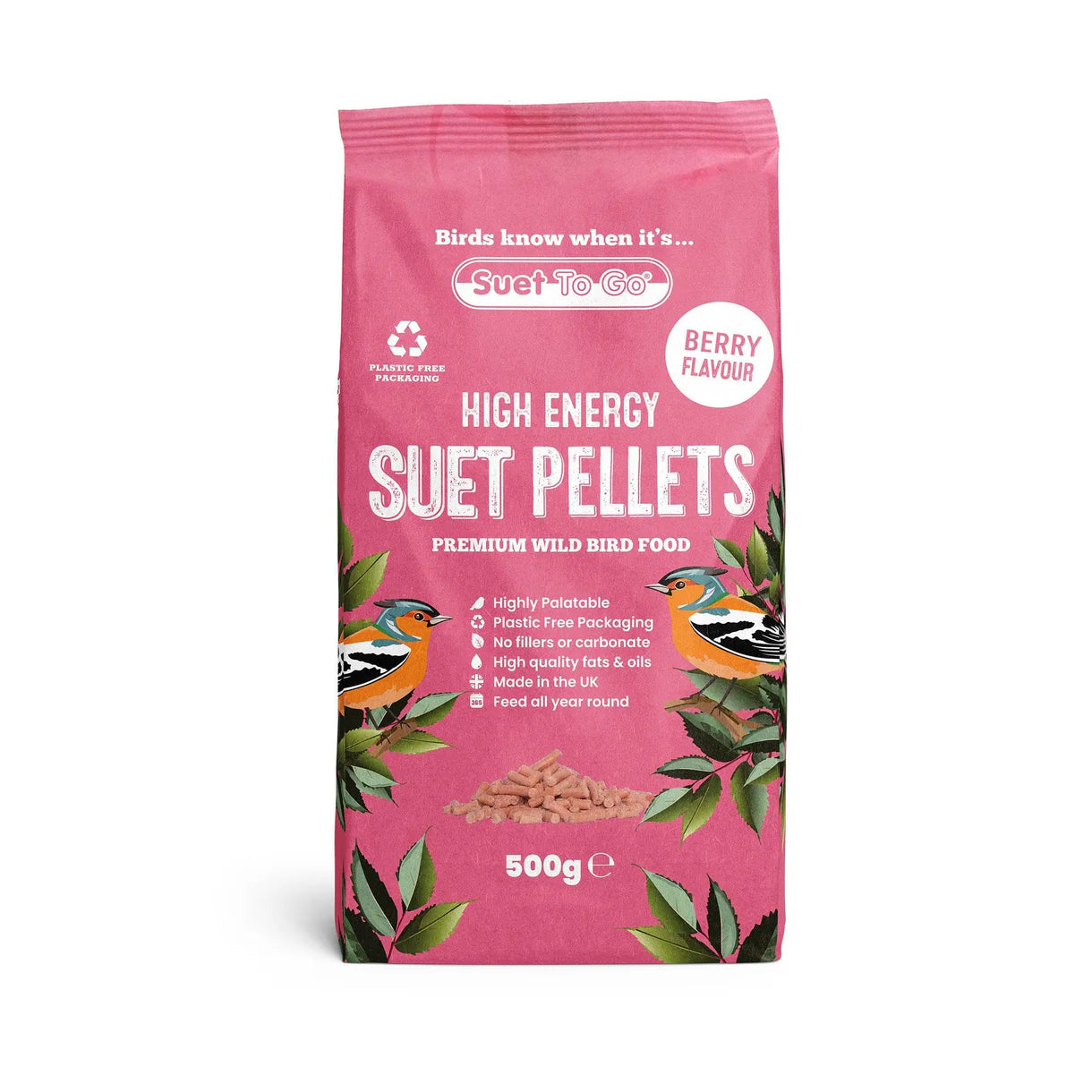 Suet to Go Pellets - Berry 500g Bird - Food Suet to Go