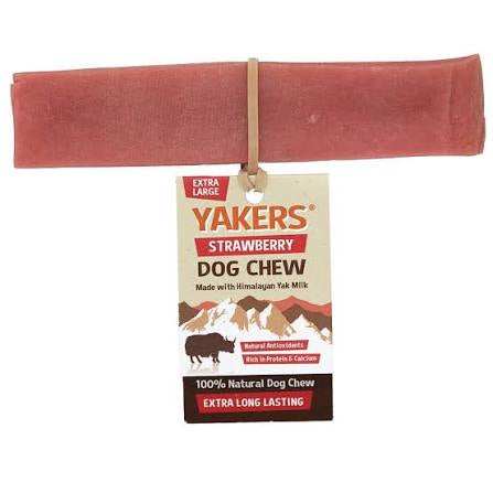 Yakers Dog Chew Strawberry, XL Dog Treat Yakers