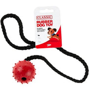 Classic Rubber Ball on a Rope Dog Toy Pet Market