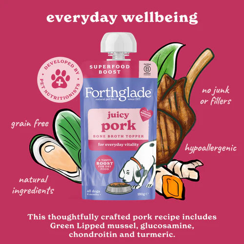 Forthglade Juicy Pork Bone Broth Topper 180g