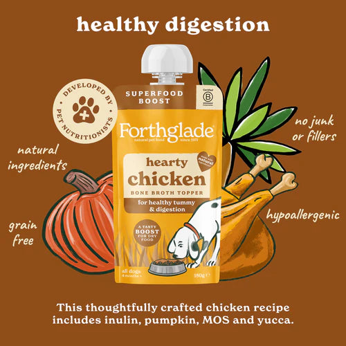 Forthglade Hearty Chicken Bone Broth Topper 180g