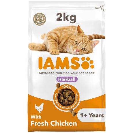 IAMS hairball cat food with chicken 2kg Iams