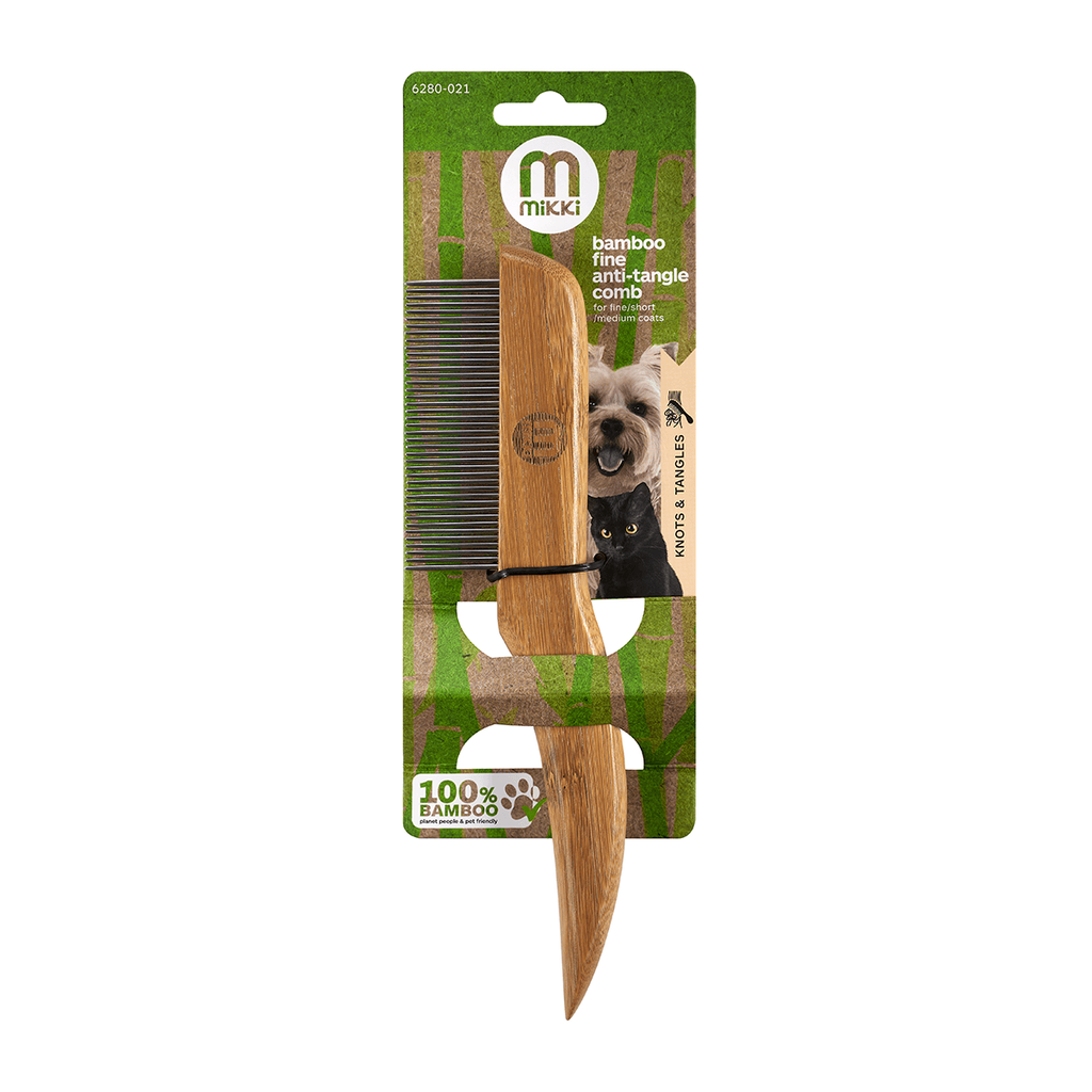 Bamboo Anti-Tangle Comb - Fine Dog Grooming Mikki