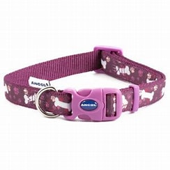 FASHION COLLAR PURPLE BONE ADJUSTABLE Dog accessories Ancol