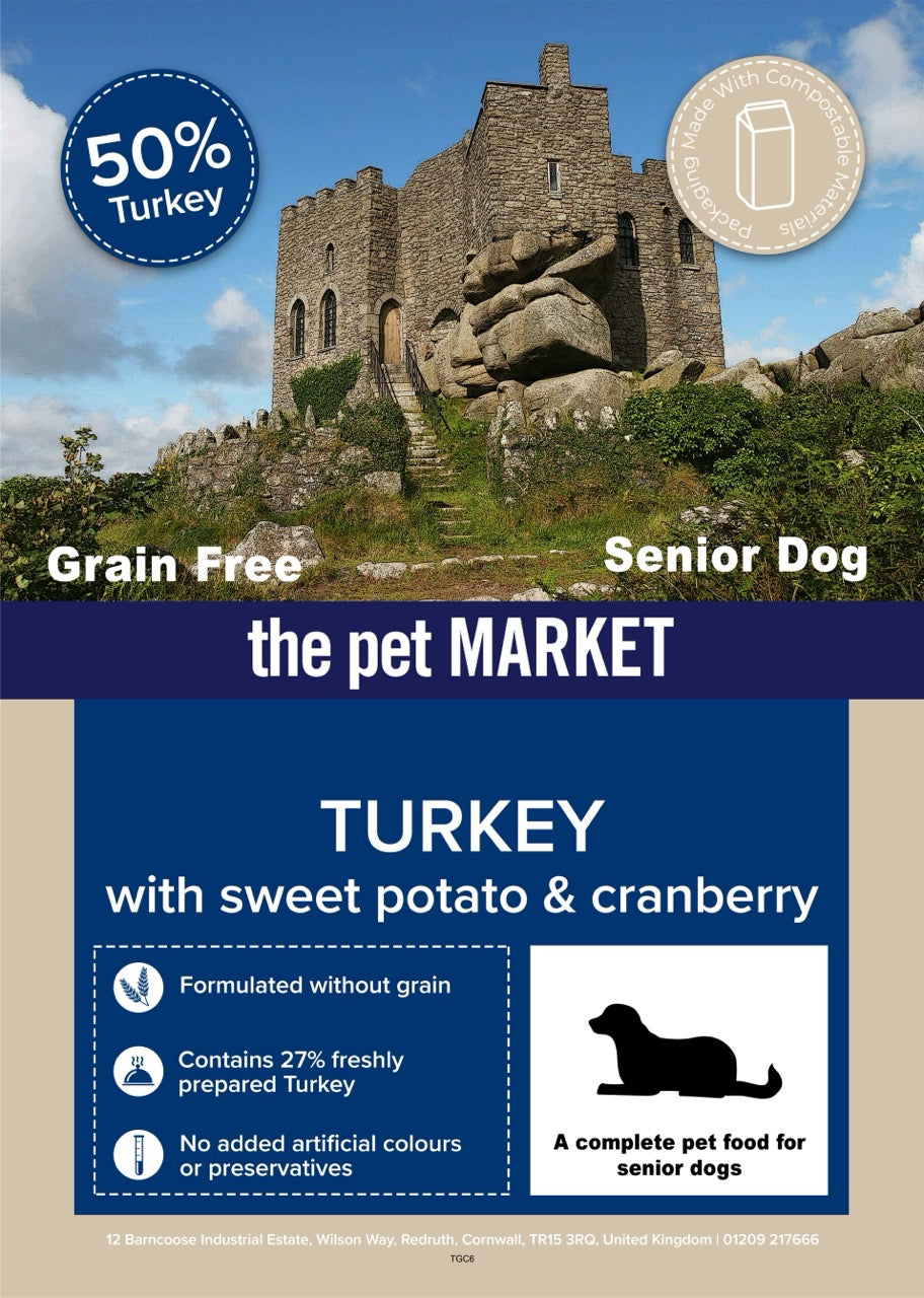 Grain Free Senior Dog Turkey Dry Complete kibble the Pet MARKET