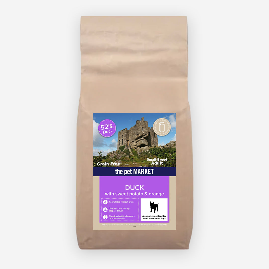 Grain Free Small Breed Adult Dog Duck Dry Complete kibble the Pet MARKET