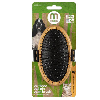 Bamboo Palm Brush - Ball Pin Dog Grooming Mikki