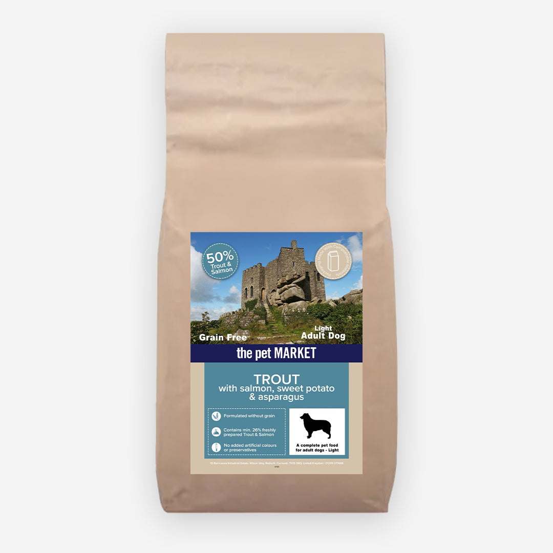 Grain Free Light Adult Dog Trout Dry Complete kibble the Pet MARKET