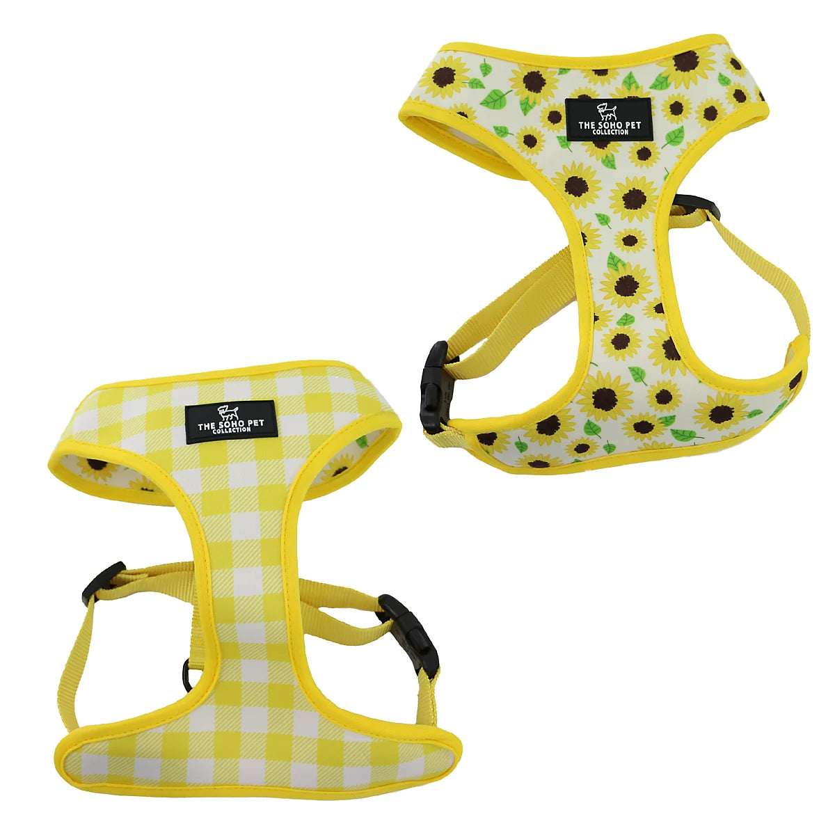 SUNFLOWER/YELLOW CHECK REVERSIBLE HARNESS Dog accessories Ancol
