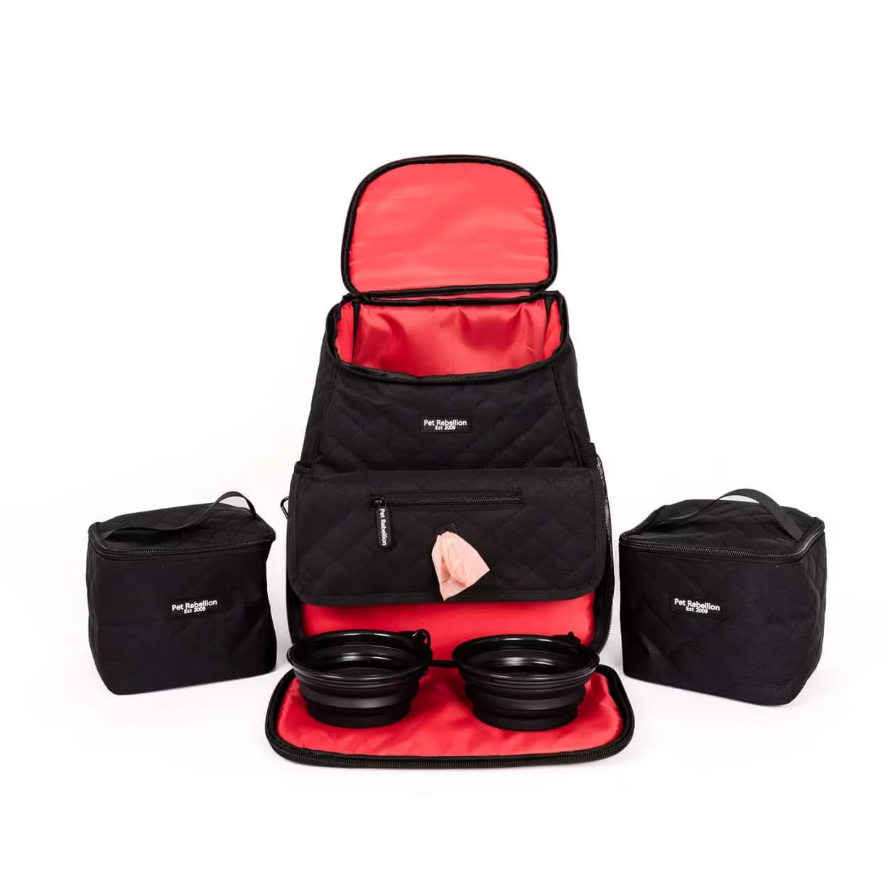 Pet Rebellion Dog Walkers Back Pack Set Black Pet Market