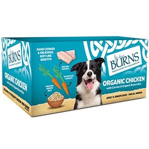 Burns Organic Chicken Carrots and Organic Brown Rice Wet Dog Food Trays Wet Food Burns