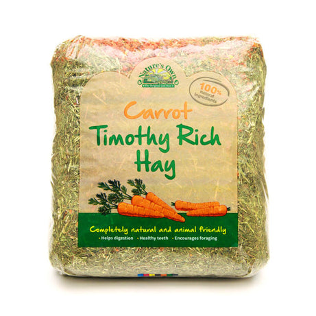 Timothy Rich Hay with Carrots Small Animal feed Nature's Own
