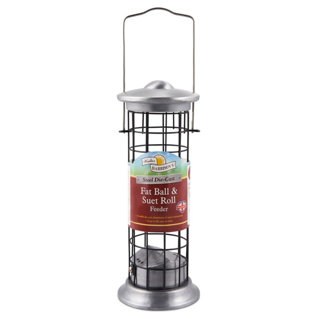 Harrisons Steel Die Cast Suet Roll and Fat Ball Feeder 20cm Bird feeder Harrisions