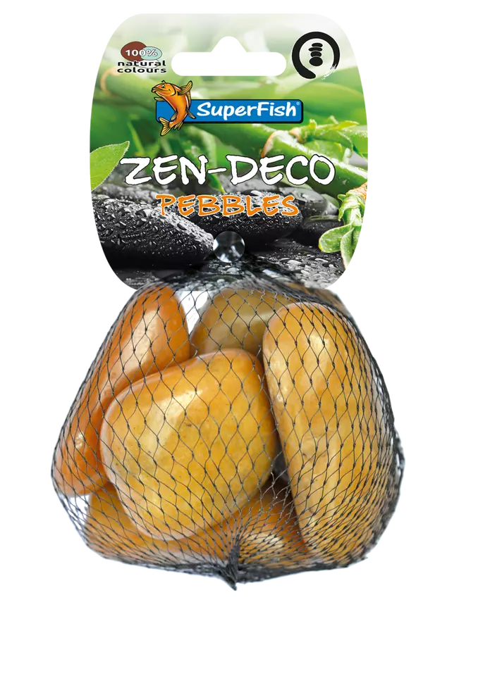 SuperFish Zen Pebble Aquarium Decorative Gravel SuperFish Medium Geel 450g