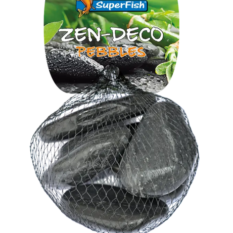 SuperFish Zen Pebble Aquarium Decorative Gravel SuperFish Medium Zwart 450g