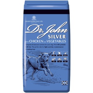 Dr John Adult Silver Working Dog Food 15kg Dry Complete kibble Gilbertson & Page LTD