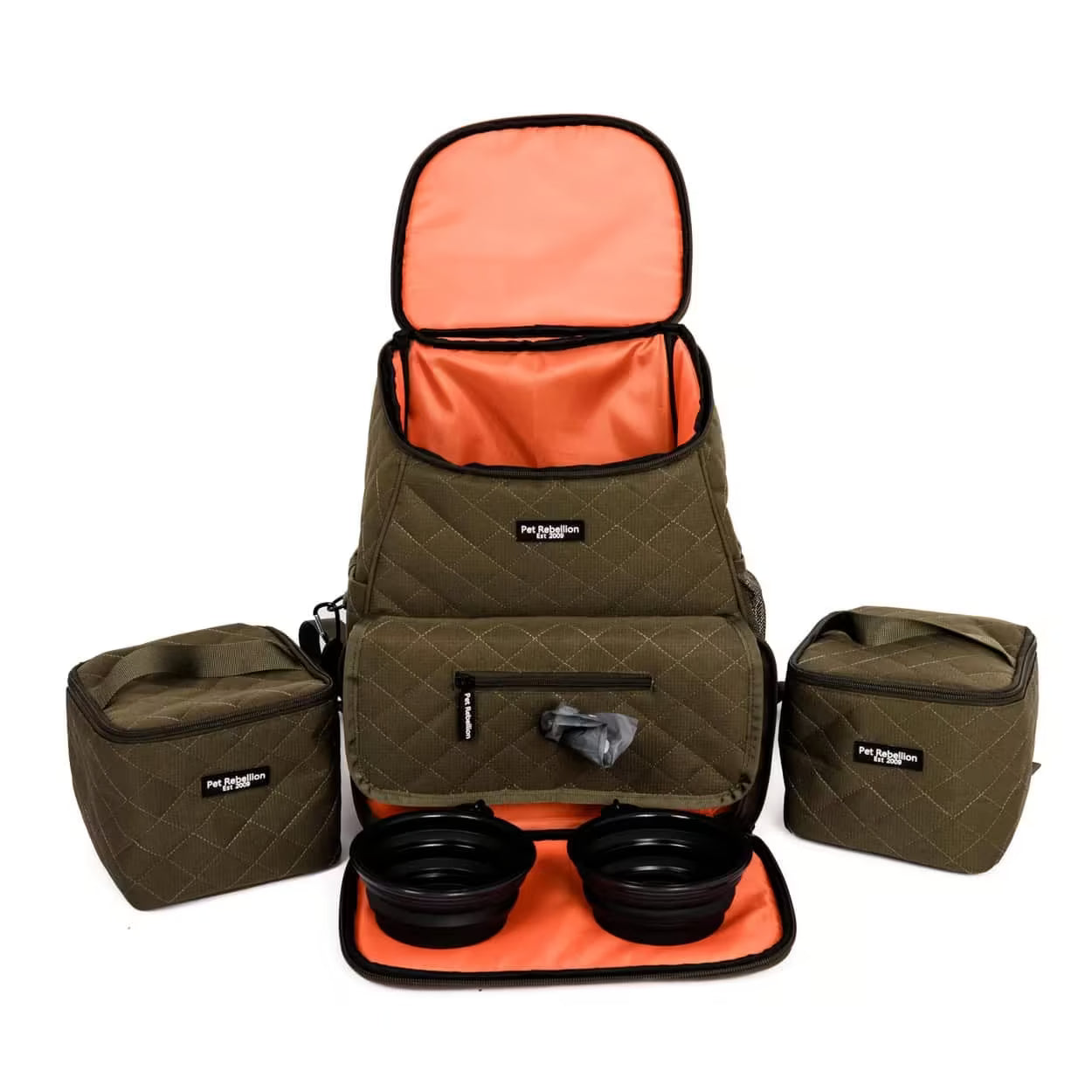 Pet Rebellion Dog Walkers Back Pack Set Green Pet Market