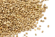 Country Wide hempseed bird feed shown in a clear image, featuring small, beige hemp seeds ideal for attracting birds.