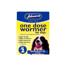 Johnsons One Dose Wormer Dog Size 2 Johnsons
