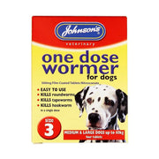 Johnsons One Dose Wormer Dog size 3 Pet Market
