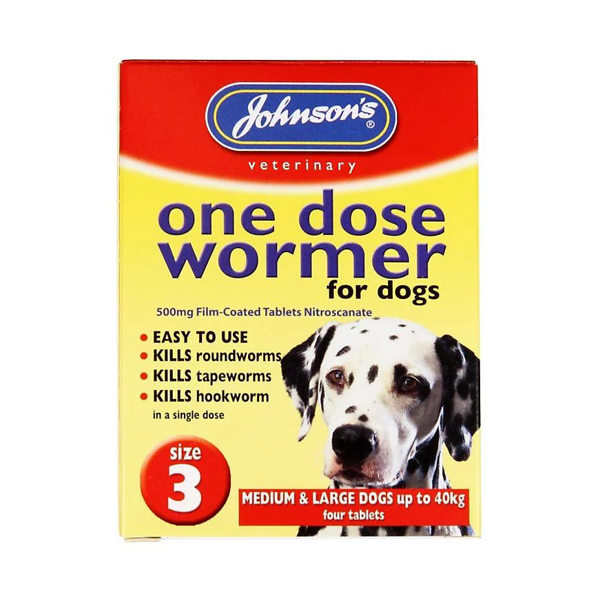 Johnsons One Dose Wormer Dog size 3 Pet Market