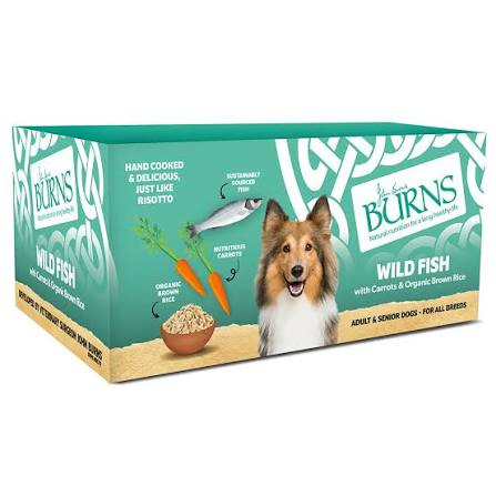 Burns Wild Fish Carrots and Organic Brown Rice Wet Dog Food Trays Wet Food Burns 6x395g