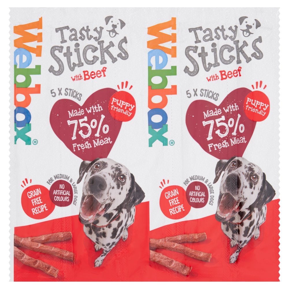 Webbox 5 Tasty Sticks 55g Webbox Beef