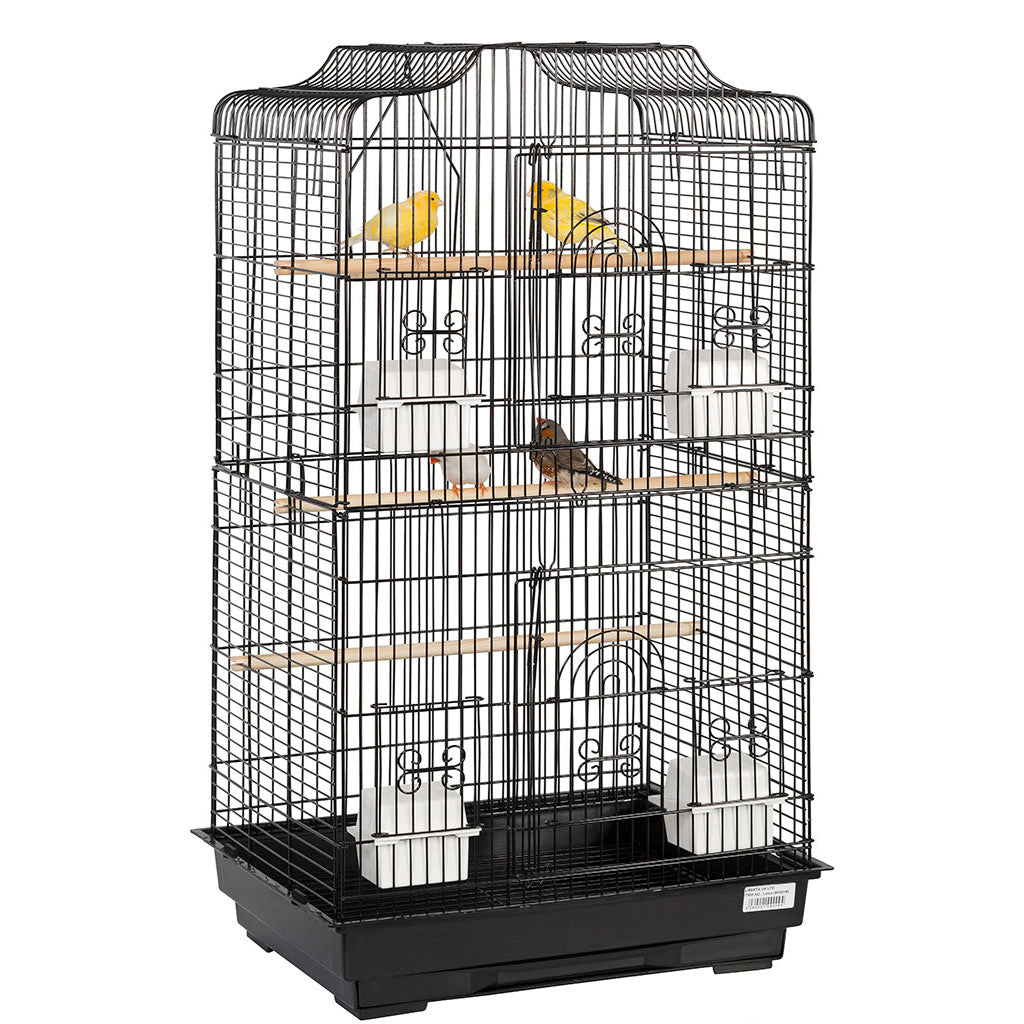 Sky Lotus Bird Cage with intricate metal design, featuring multiple perches and a spacious interior for small birds.