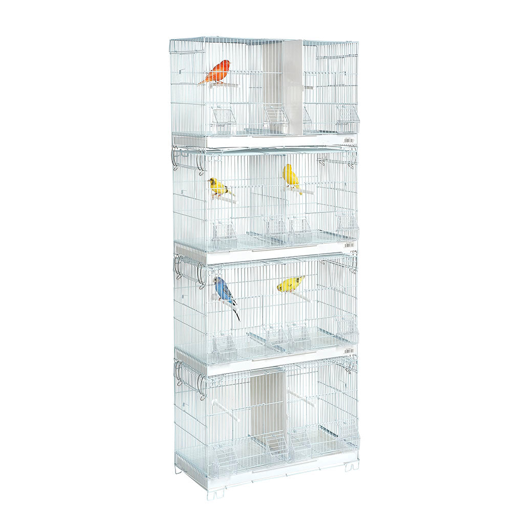 Sky Mini Savana Bird Cage 4 Pack, compact metal cages with doors and perches, ideal for small birds like finches or canaries.