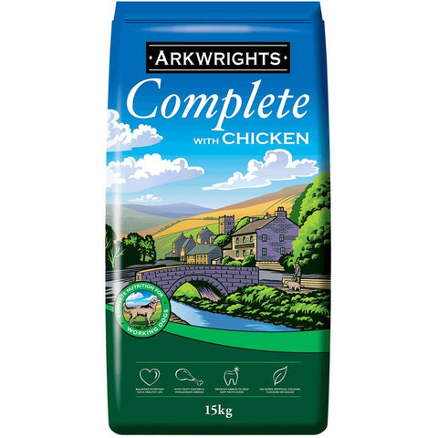 Arkwrights Complete With Chicken 15kg Dog Food Arkwrights