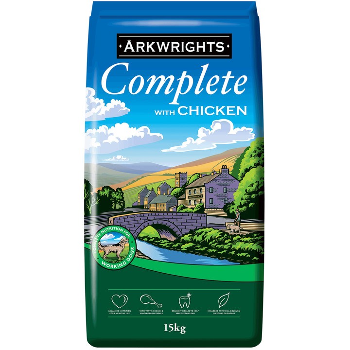 Arkwrights Complete With Chicken 15kg DOG - FOOD Arkwrights