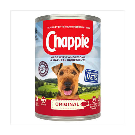 Chappie Adult Wet Dog Food Tin Original in Loaf 412g Pet Market