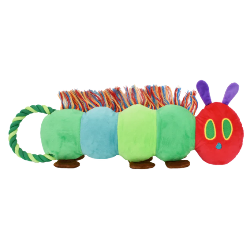 Very Hungry Caterpillar Rope Tug Dog Toy - 40cm Plush Squeaky Pet Market
