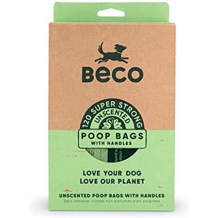 Beco Poop Bags with Handles, Unscented, 120pk x 1 Pet Market