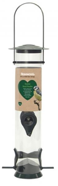 Outdoor plastic/metal hanging seed feeder Rosewood large Bird - Accessories Rosewood