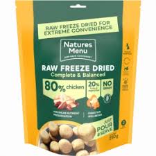 Raw Freeze Dried Complete Dog Food Natures Menu Chicken 250g