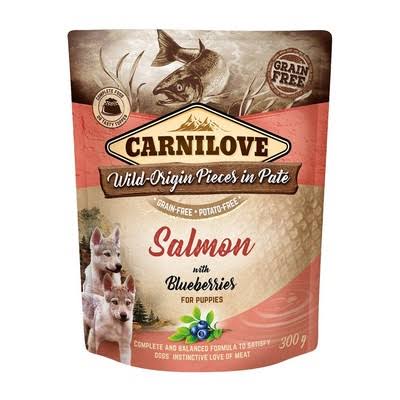 CARNILOVE Dog Pouch Salmon & blueberries Puppies - wet dog food 300g Pet Market