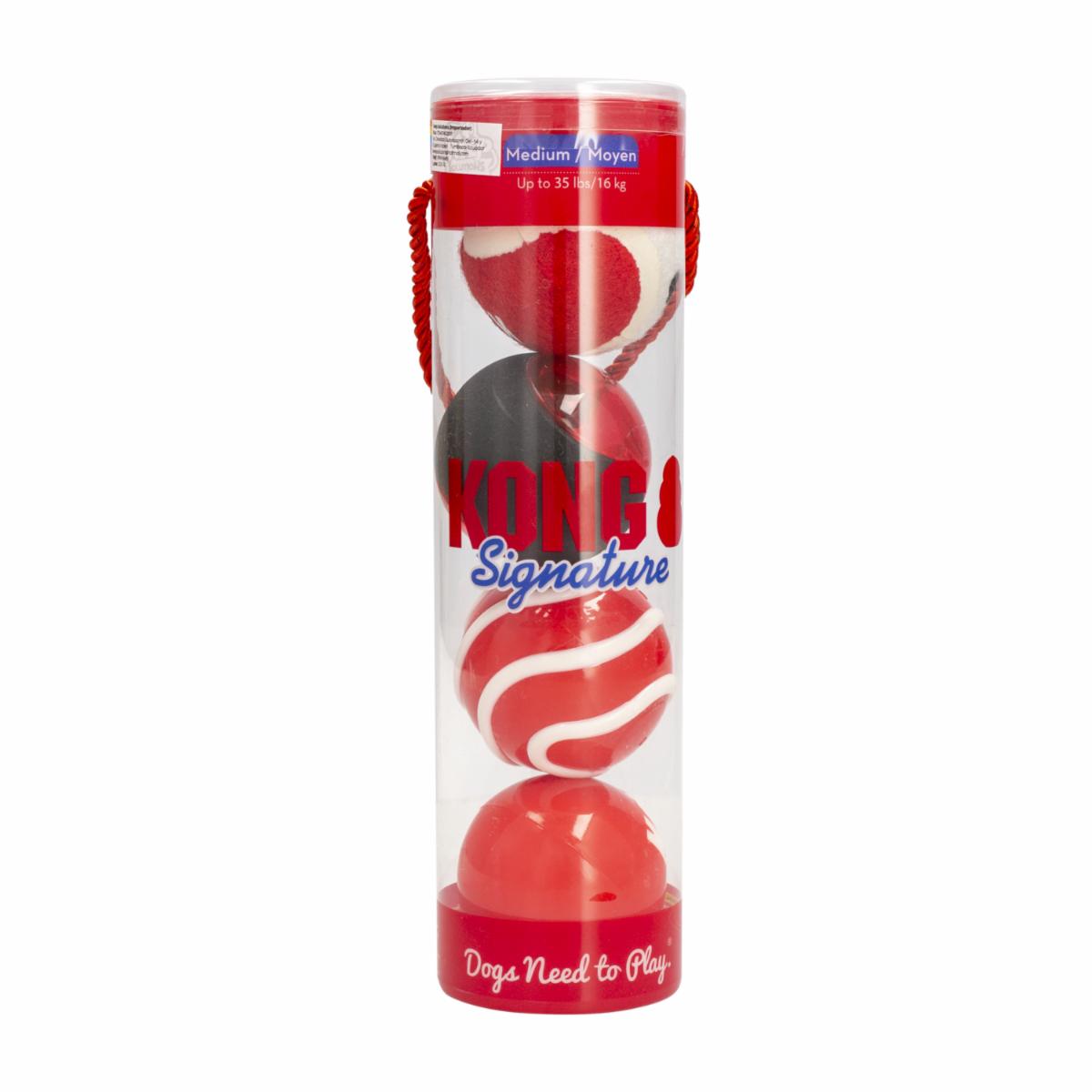 KONG Signature Balls 4pk Assorted Small DOG - TOY KONG