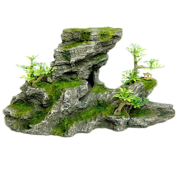 C-Shape Rock Formation With Plant