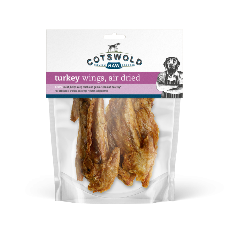 Cotswold Raw Natural Dried Treat Turkey Wings 250g Dog Treat Cotswold