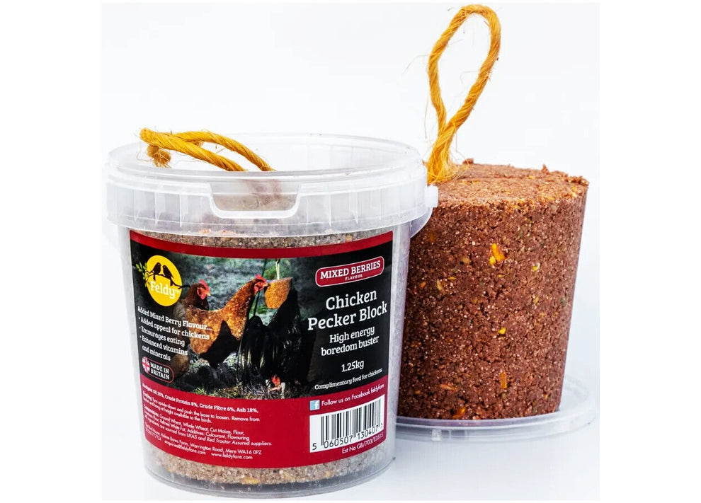 Feldy - Hanging Pecker Block for Chickens (Mixed Berries Flavour) - 1.25kg Pet Market
