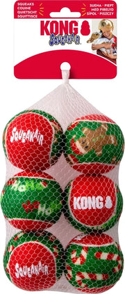 KONG Holiday 2025 SqueakAir Balls 6pk Medium SEASONAL KONG