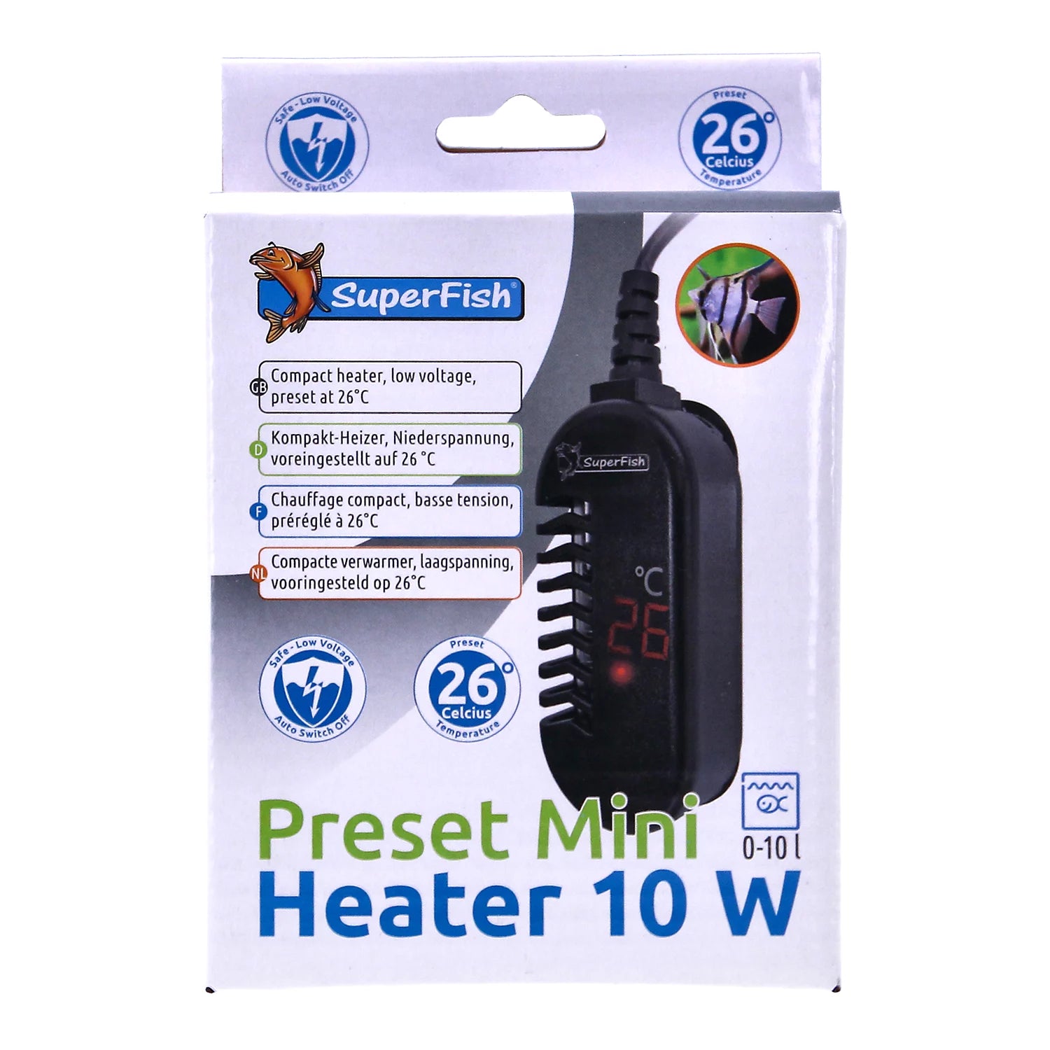 Superfish Preset Mini Aquarium Fish Tank Heater 10W Pet Market